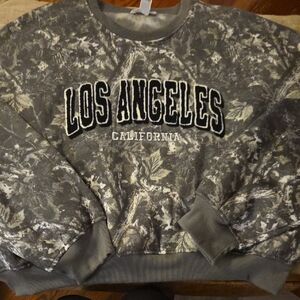 Gray Camo Print Los Angeles Sweatshirt